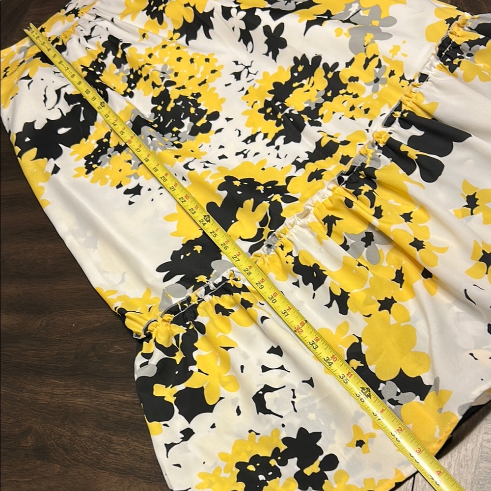 New York & Company Yellow and Black Floral Maxi Skirt - Picture 9 of 13